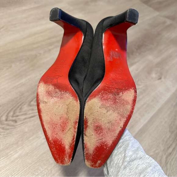 Vintage Authentic Christian Louboutin Satin Heels - size 27 - Picture 10 of 10